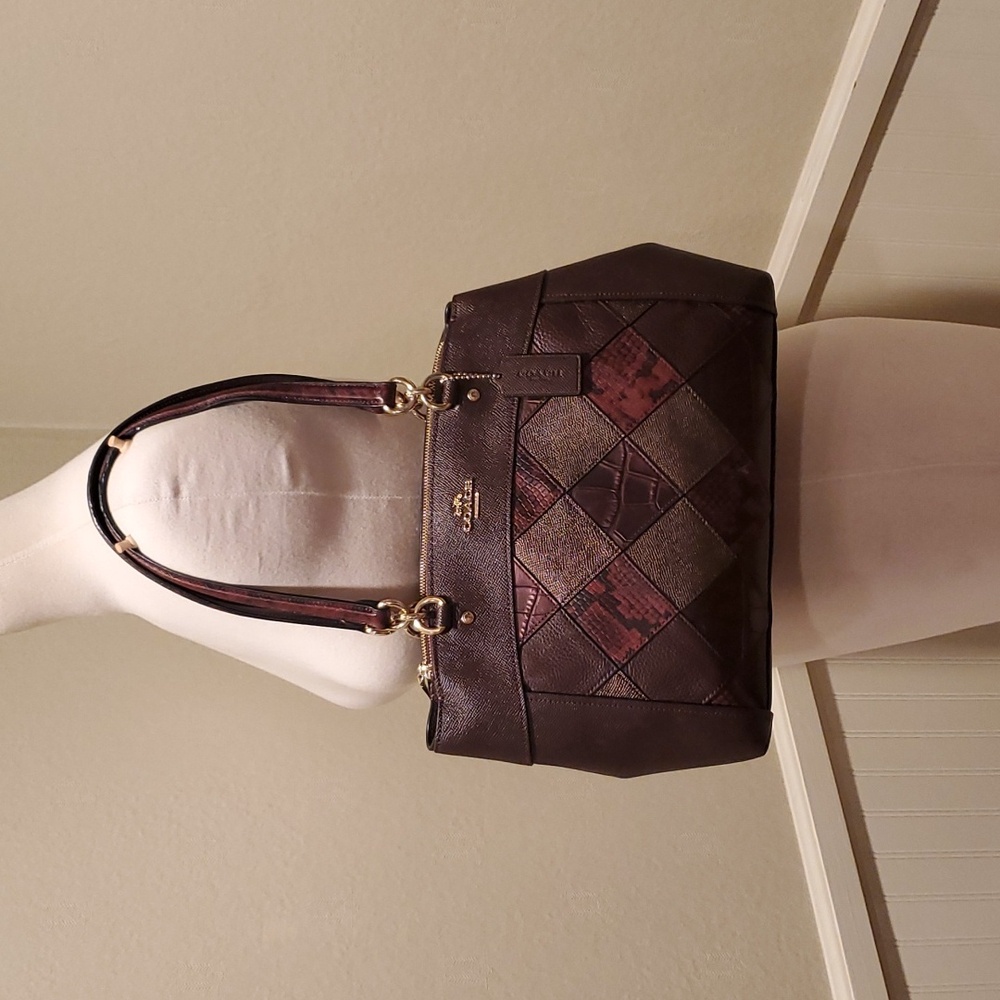 Coach Brown Patchwork Leather Tote - image 3